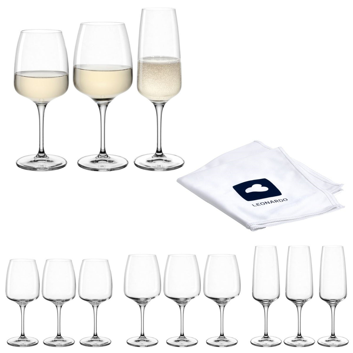 Kelchglasset CESTI 12-teilig + Poliertuch