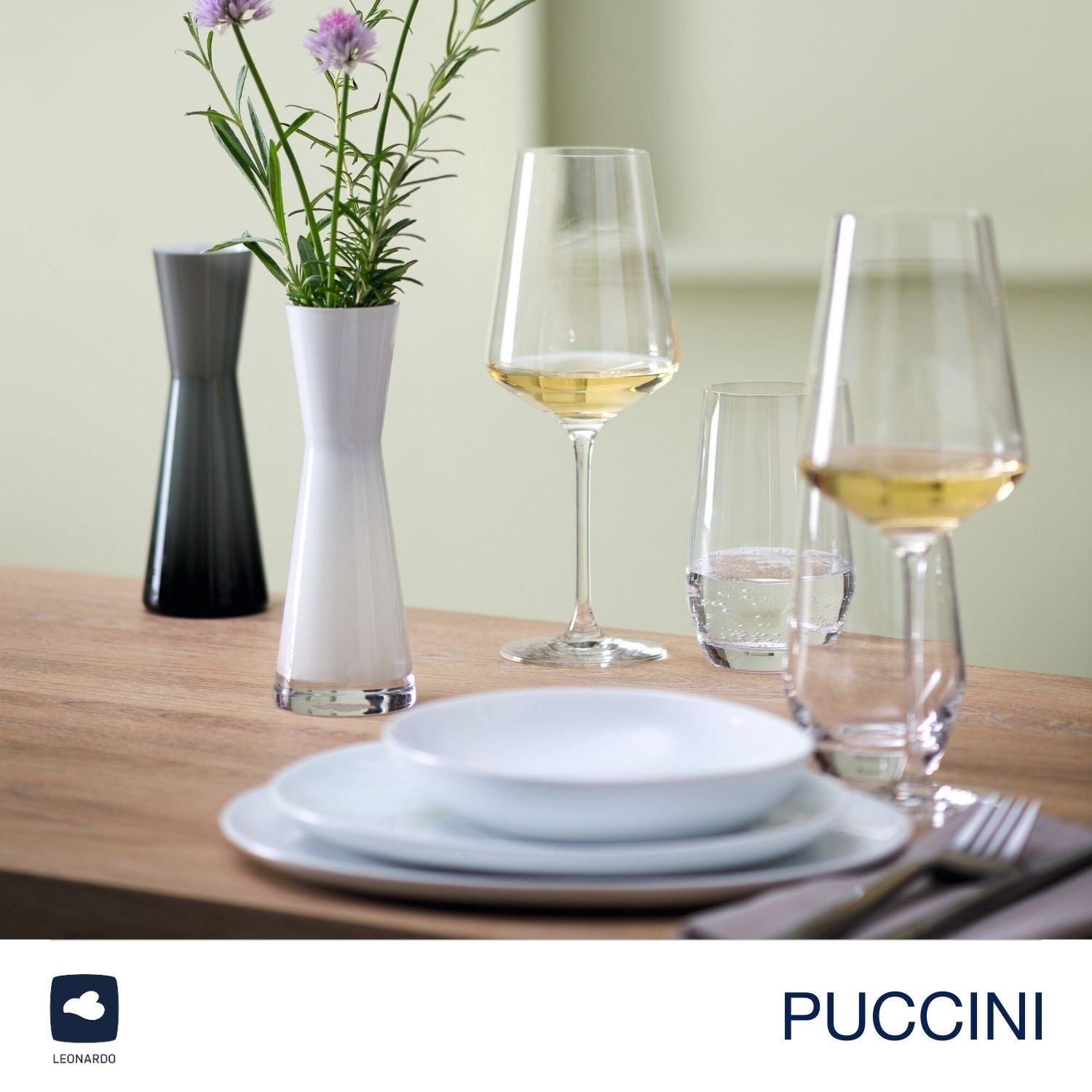Weißweinglas PUCCINI 560 ml 6er-Set + Poliertuch – LEONARDO
