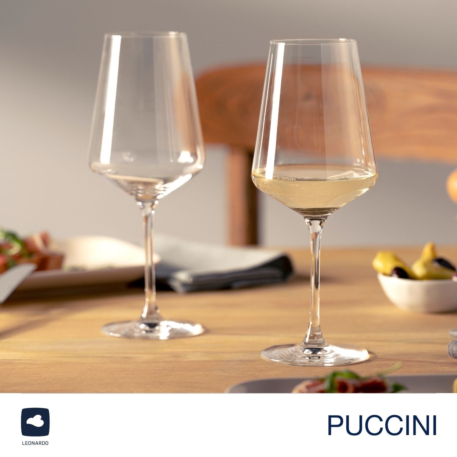 Weißweinglas PUCCINI 560 ml 6er-Set + Poliertuch – LEONARDO