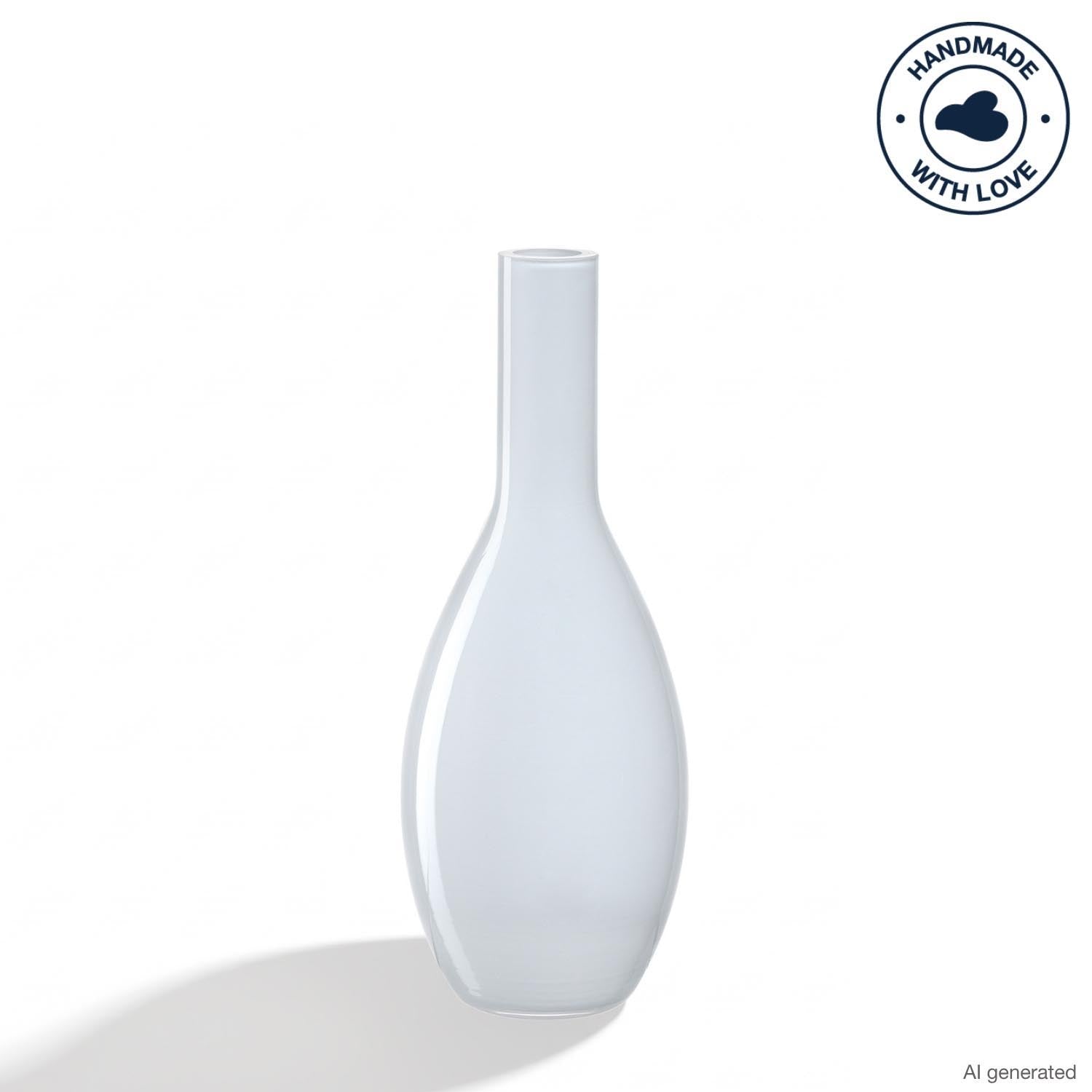 Weiße Vase BEAUTY vor neutralem Hintergrund mit Schatten