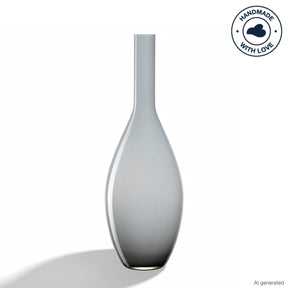 Vase BEAUTY 39 cm grau, birnenförmig, auf weißer Oberfläche
