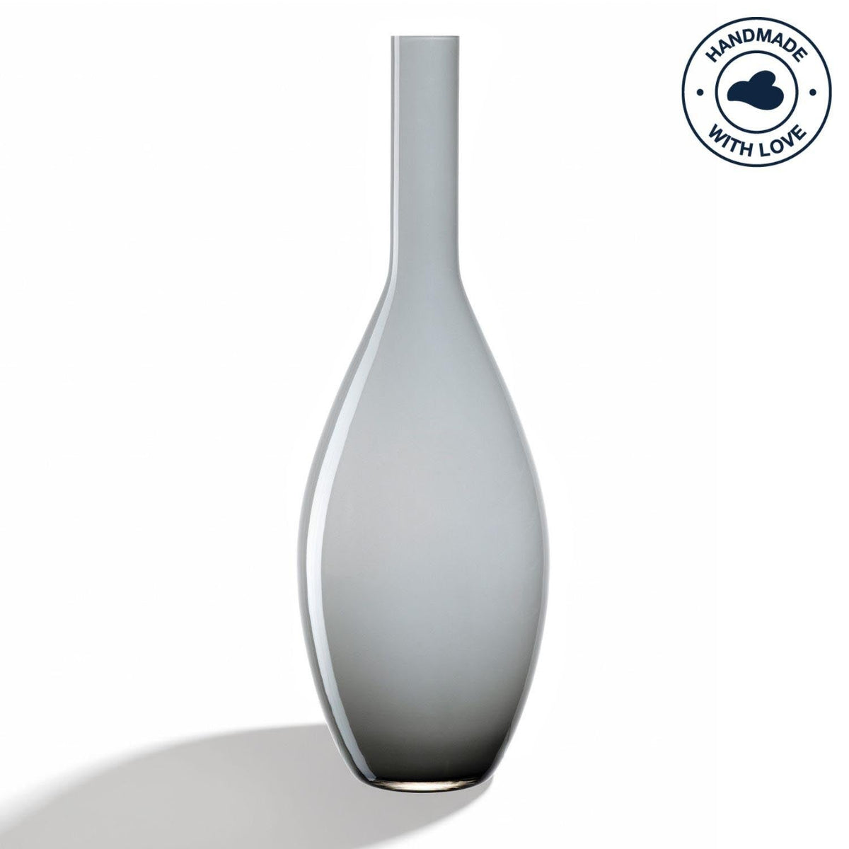 Vase BEAUTY 50 cm grau, elegante Flaschenform mit schmalem Hals