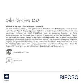 LED Vase RIPOSO 12 cm, klar, mit Produktinformationen und Pflegeanleitung
