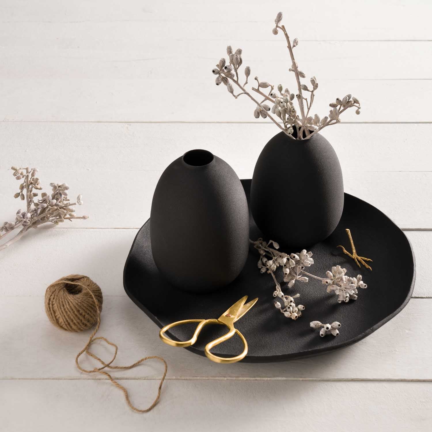 Vase CASOLARE 16 cm schwarz Metall – LEONARDO