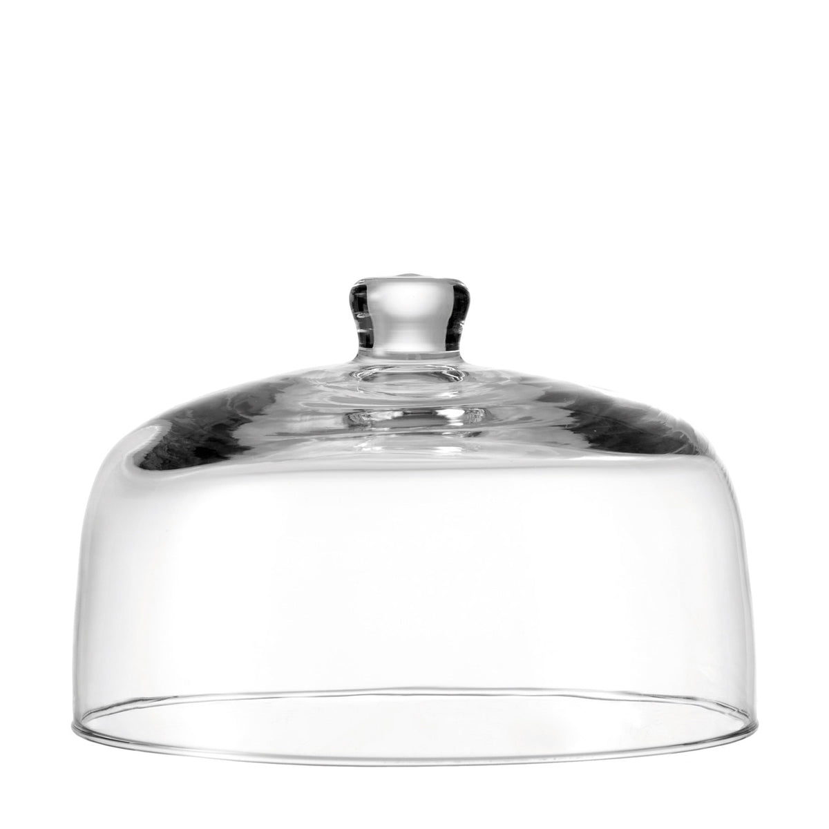 Glocke TWENTY 4 aus klarem Glas mit Knauf auf weißem Hintergrund