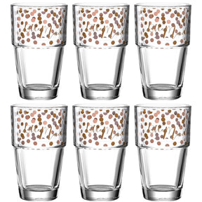 Becher SOLO 410 ml 'Latte Macchiato' rose/braun 6er-Set