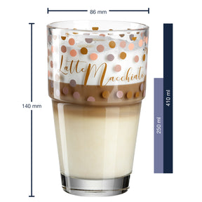 Becher SOLO 410 ml 'Latte Macchiato' rose/braun 6er-Set