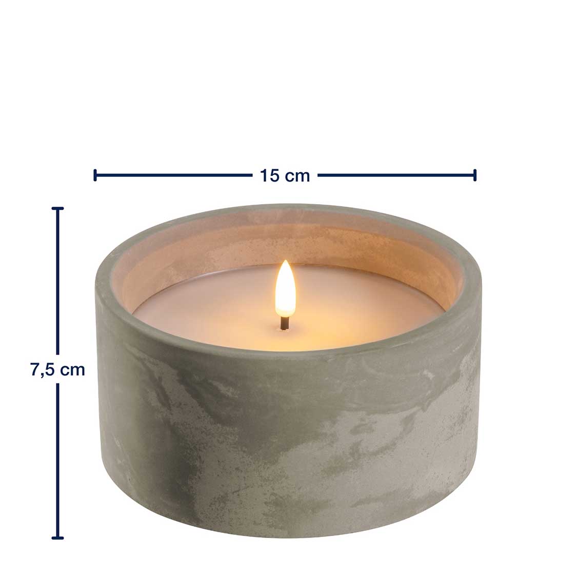 LED Licht SILENZIO Beton 8 cm breit