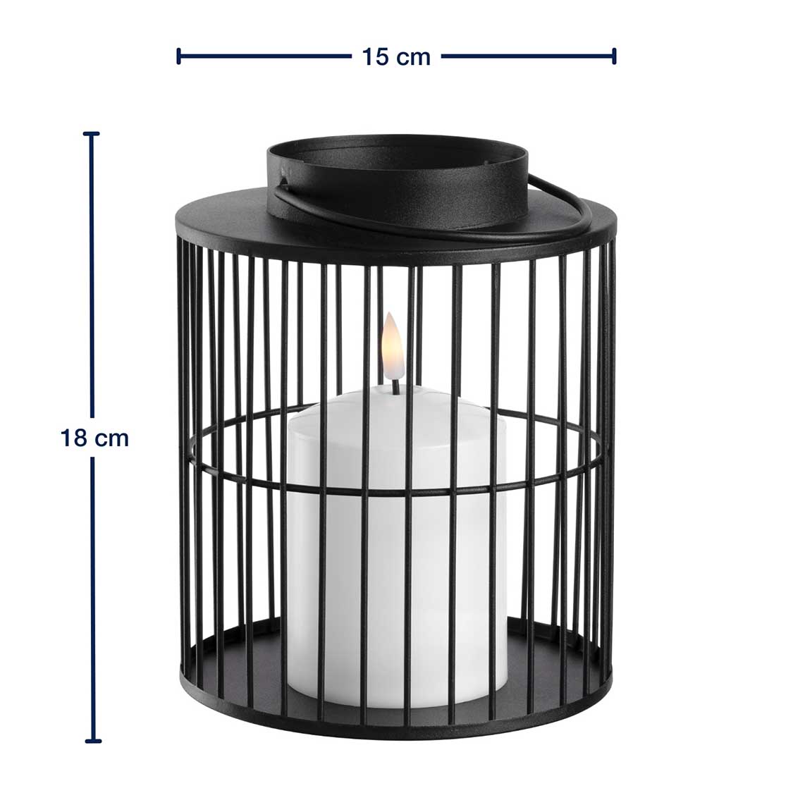 LED Laterne SILENZIO 18 cm schwarz