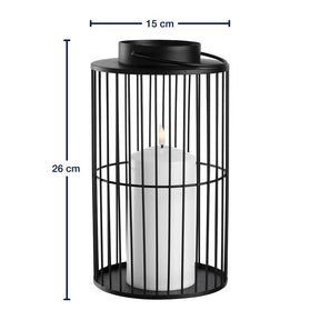 LED Laterne SILENZIO 26 cm schwarz