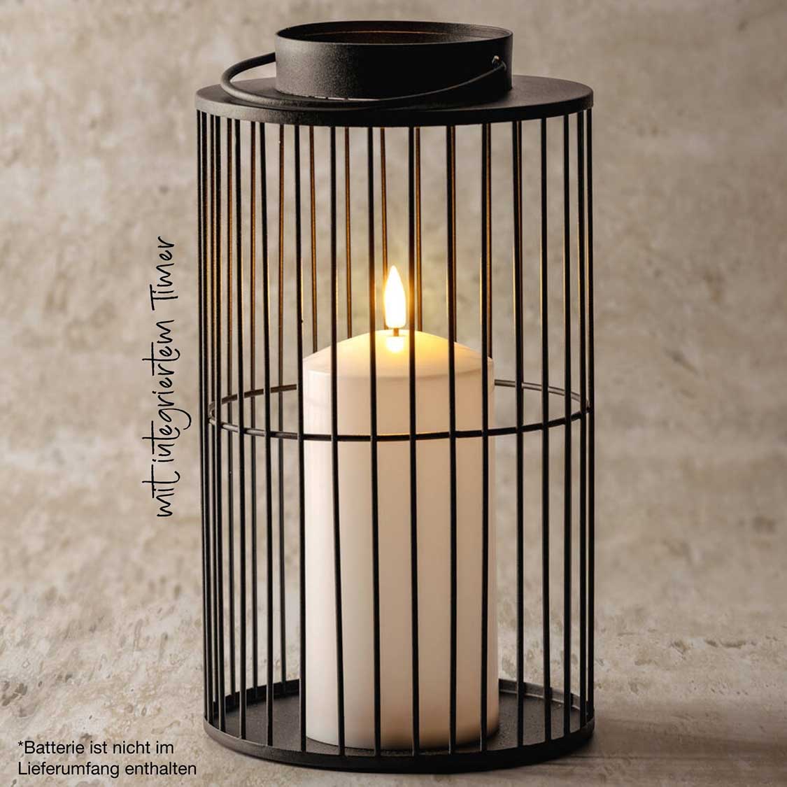 LED Laterne SILENZIO 26 cm schwarz