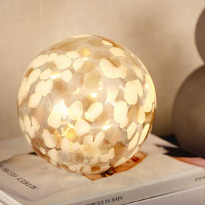 LED Kugel SILENZIO 17 cm weiß/gold