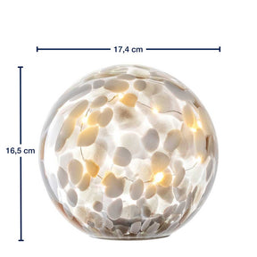 LED Kugel SILENZIO 17 cm weiß/gold