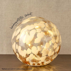 LED Kugel SILENZIO 17 cm weiß/gold
