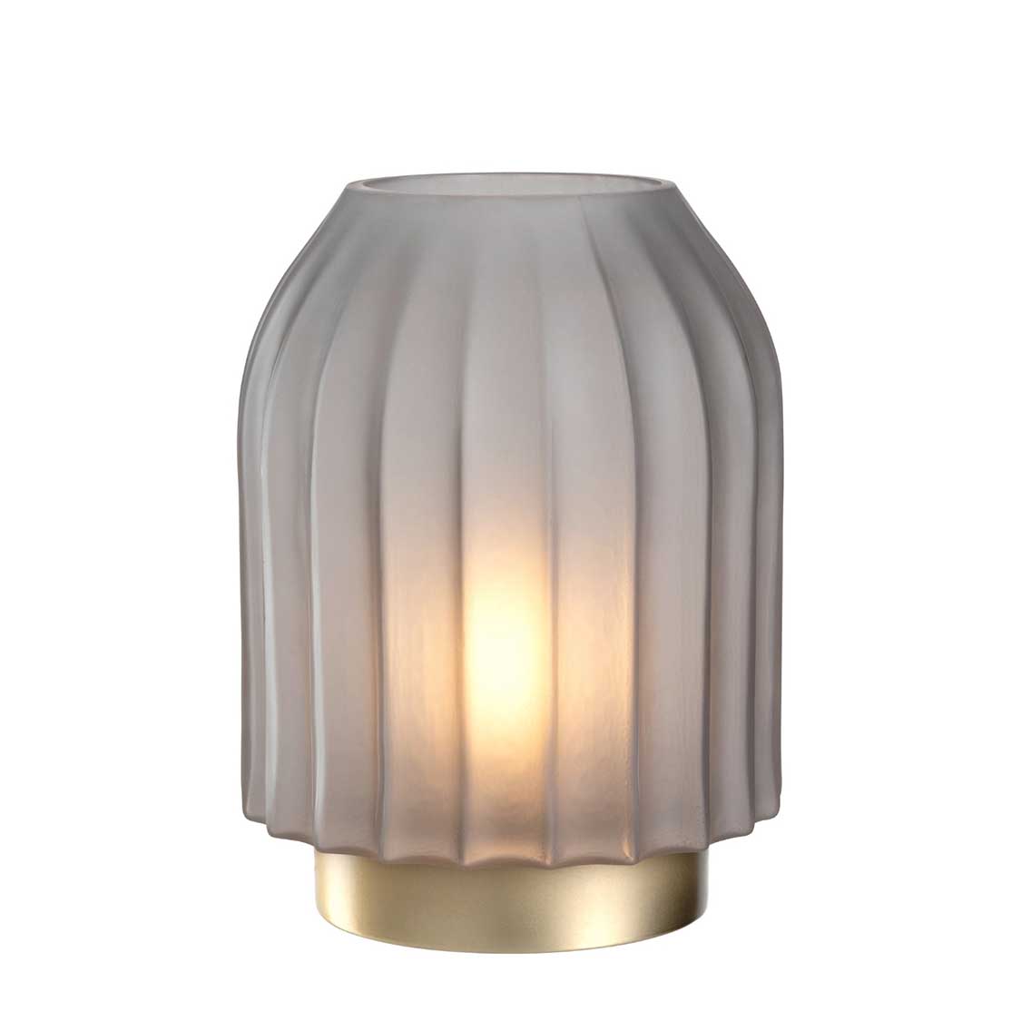 LED Lampe SILENZIO 22 cm grau satiniert