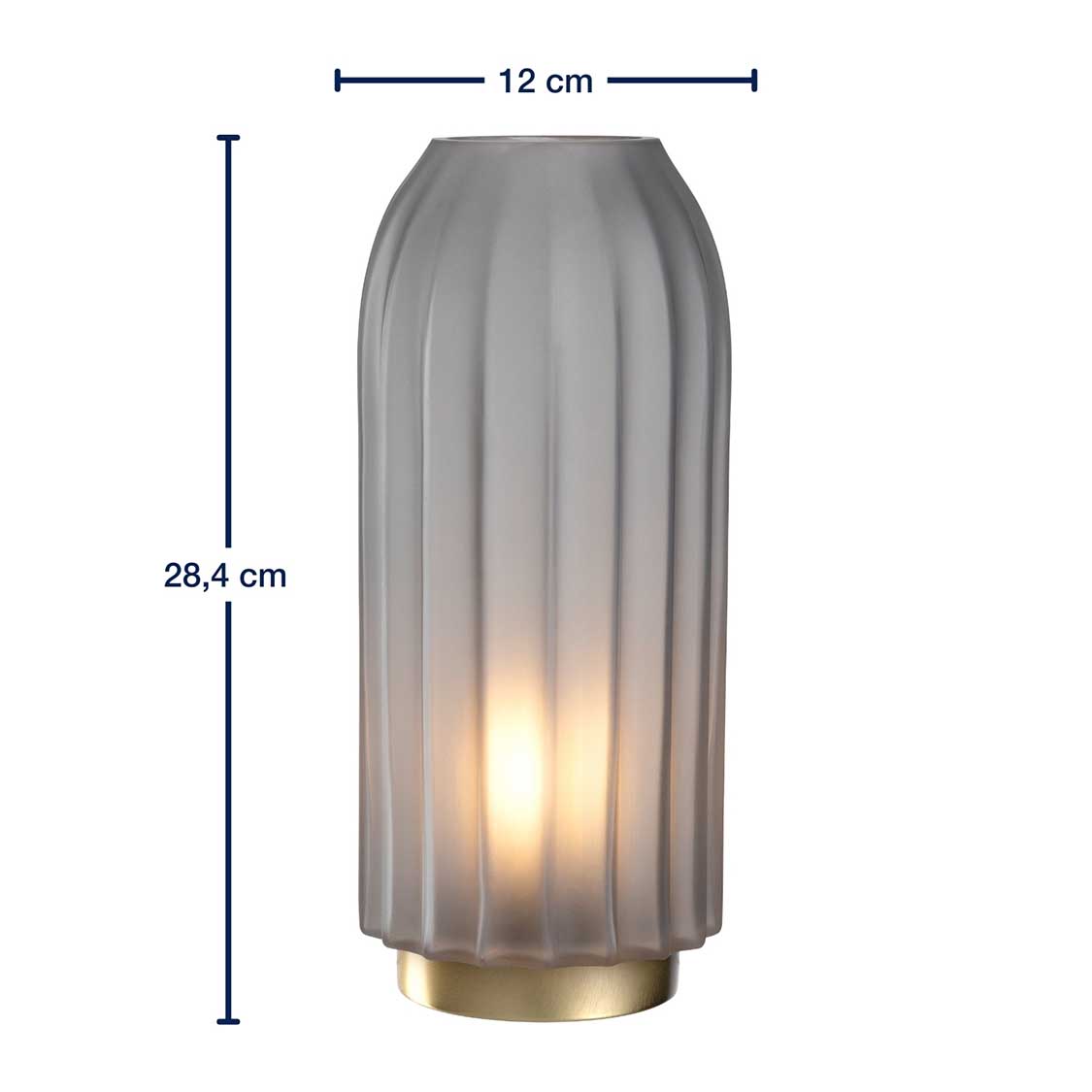 LED Lampe SILENZIO 28 cm grau satiniert