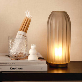 LED Lampe SILENZIO 28 cm grau satiniert