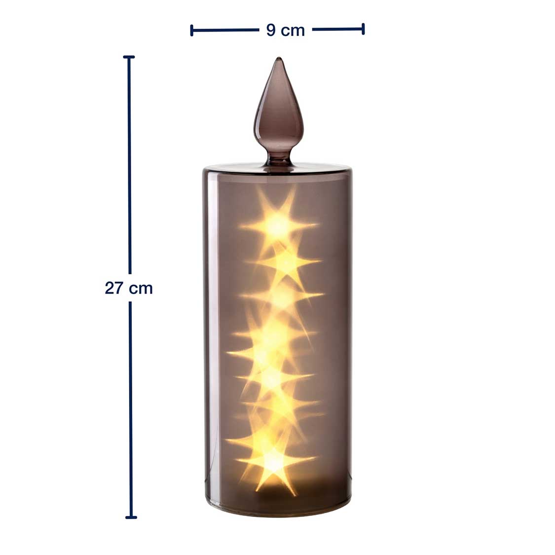 LED Kerze CAPANNA 27 cm grau