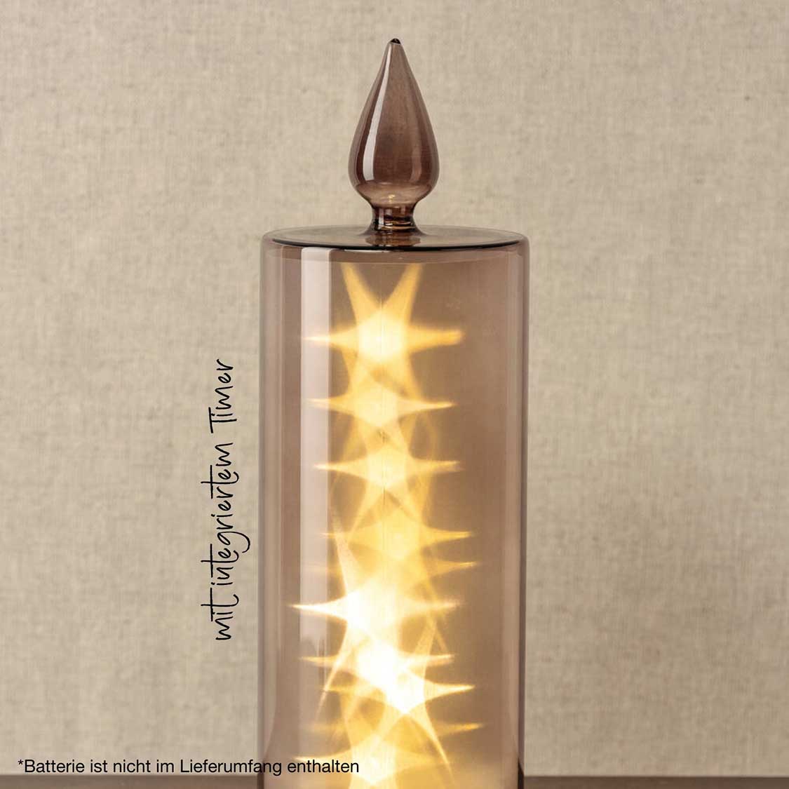 LED Kerze CAPANNA 27 cm grau