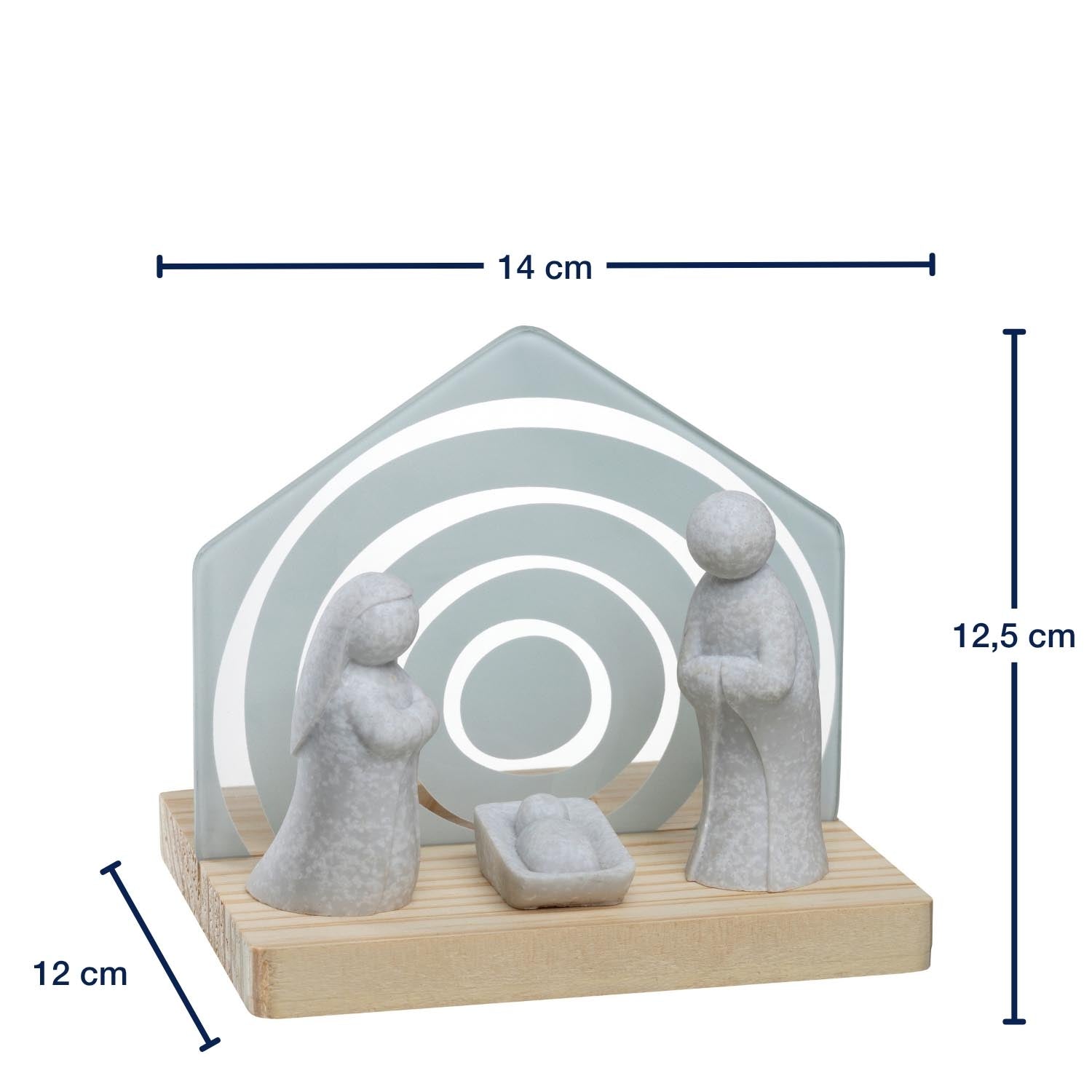 Massangaben zur Weihnachtskrippe SILENZIO 6-teilig