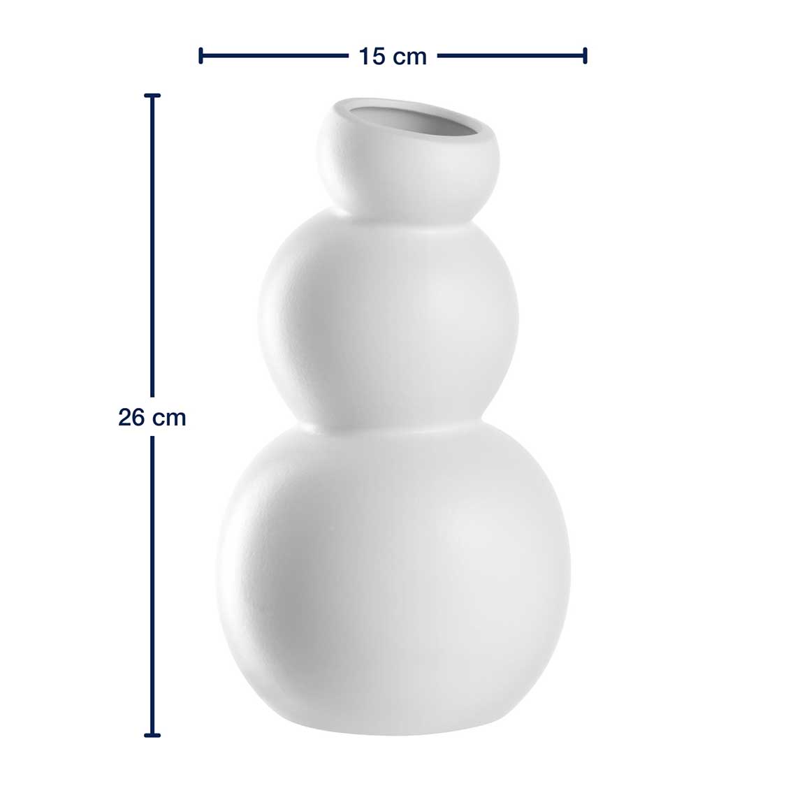 Keramikvase SILENZIO 26 cm weiß