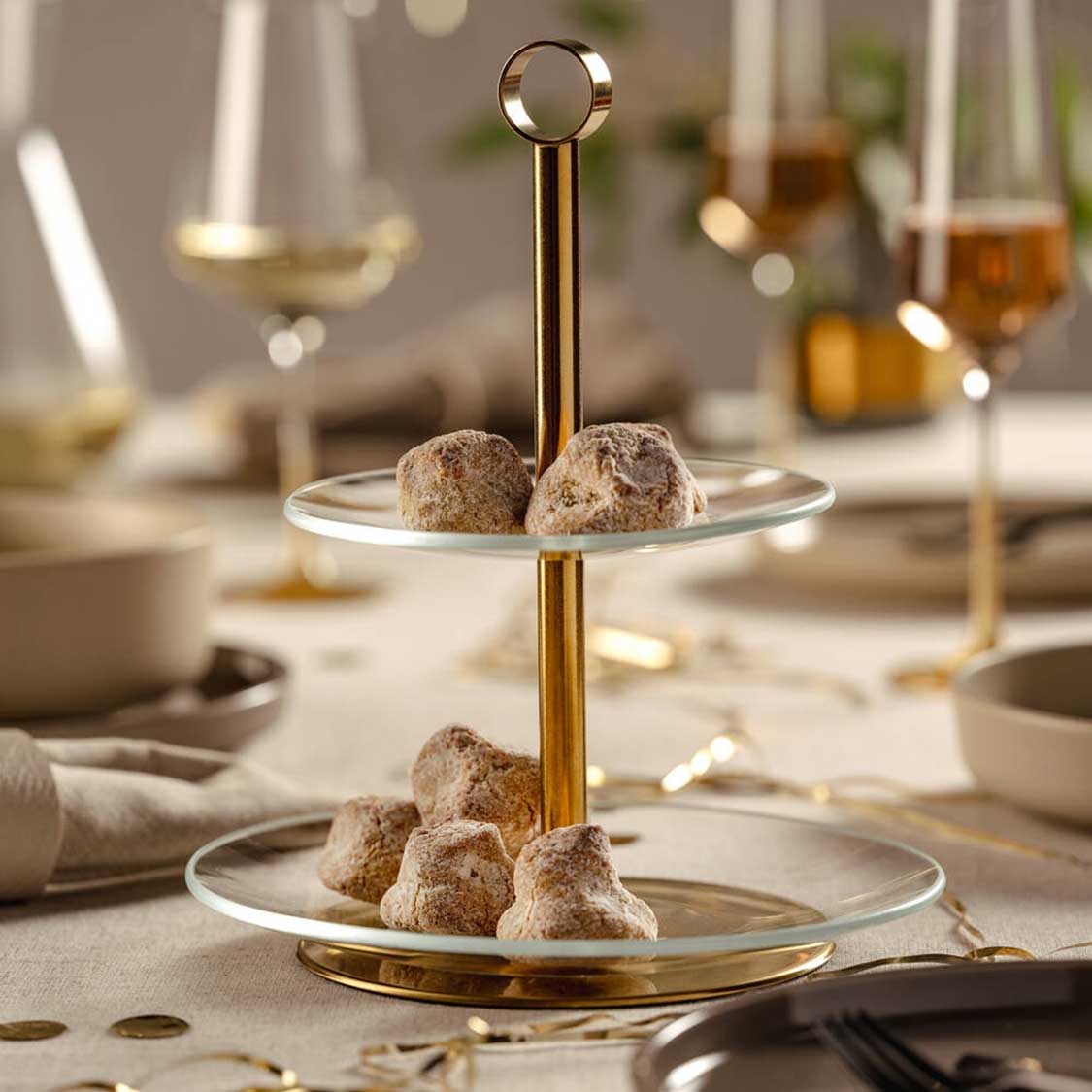 Etagere CENA gold 2-teilig