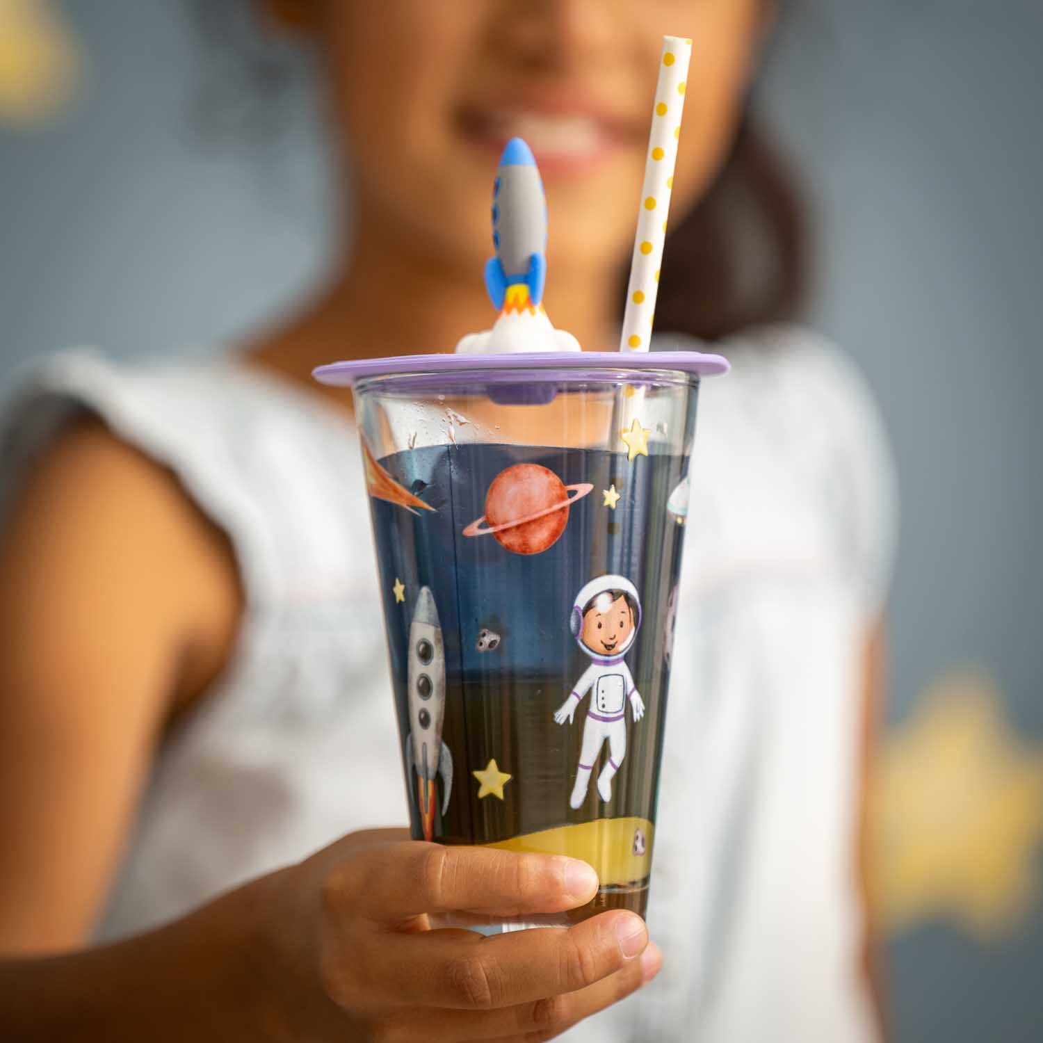 LEONARDO Bambini Avventura Lot De 3 Verres Enfant Avec Couvercle Et Soucoupe - Motif Mer 300 Ml