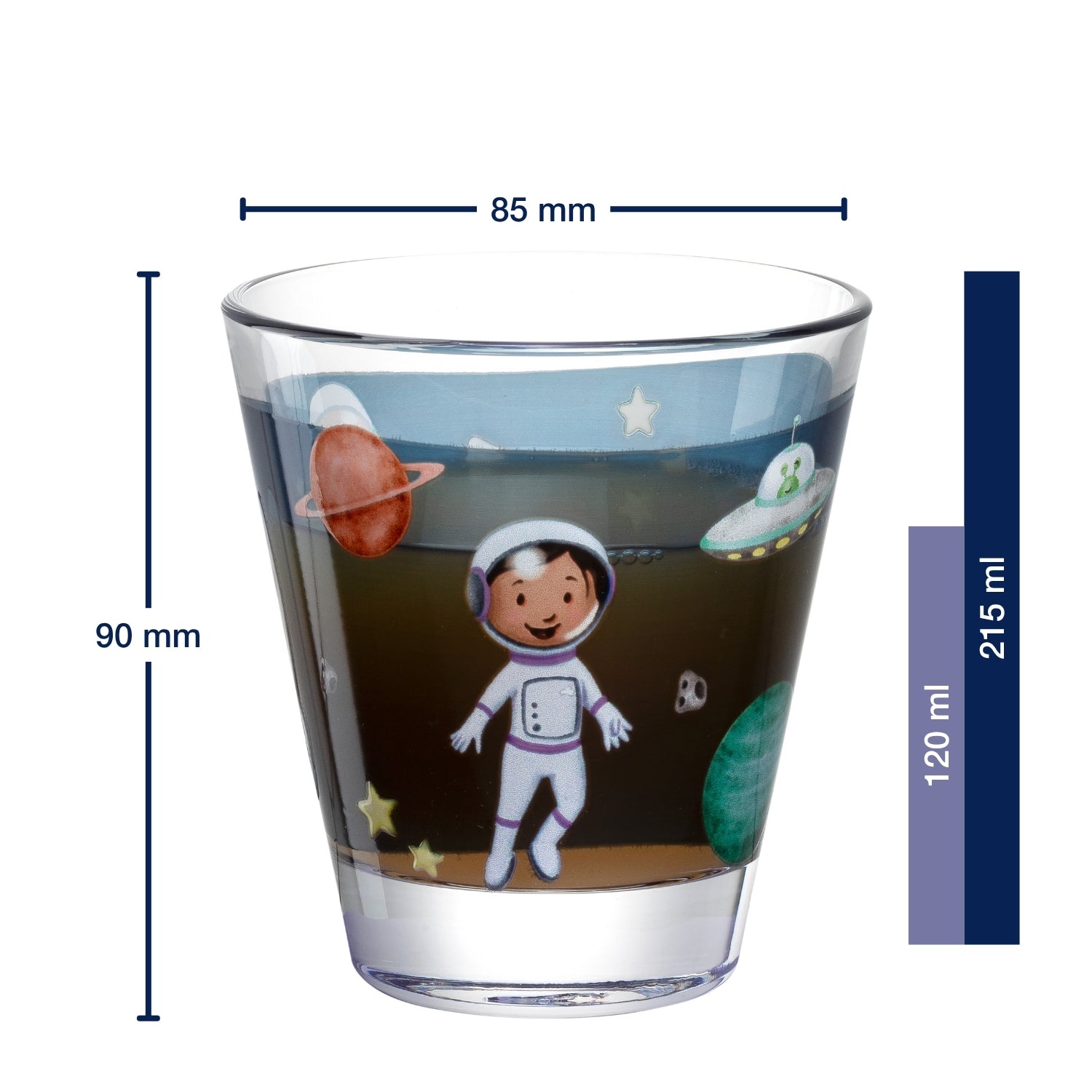 Trinkglas BAMBINI AVVENTURA 215 ml Weltall  6er-Set