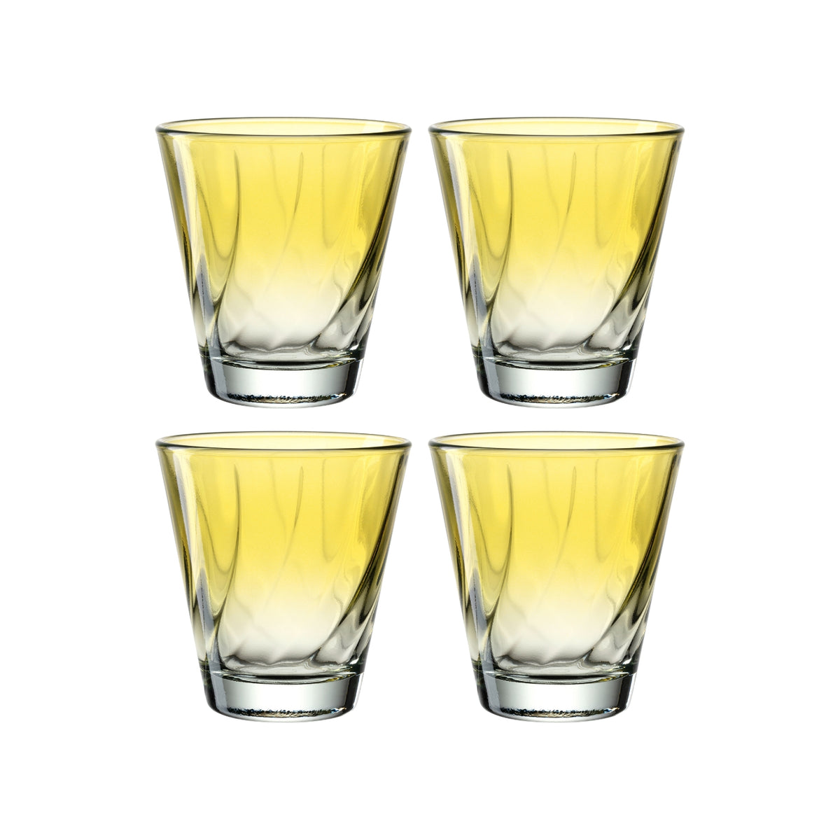 Trinkglas 215ml gelb TWIST 4er-Set