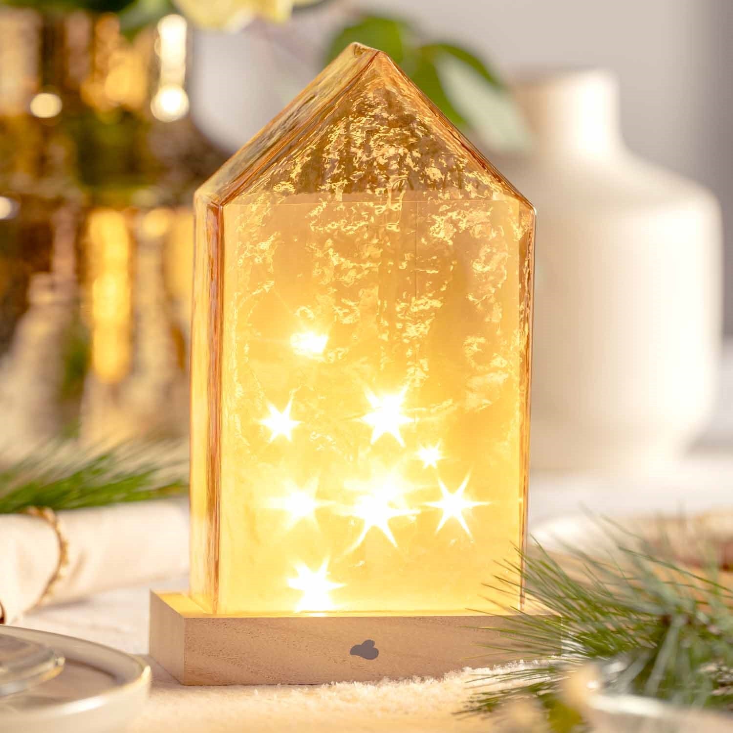LED Haus 22 cm amber MAGICO – LEONARDO
