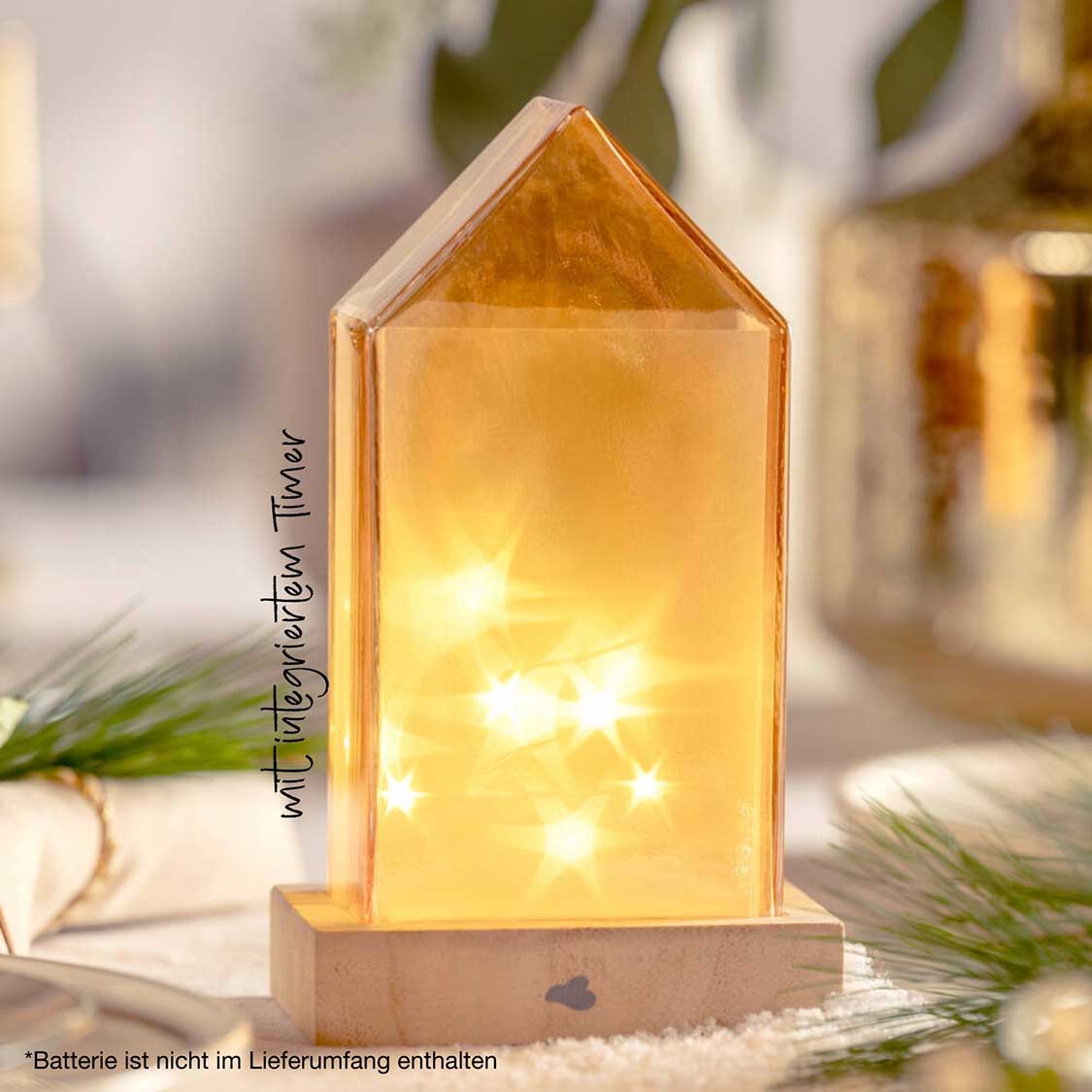 LED Haus 19 cm amber MAGICO