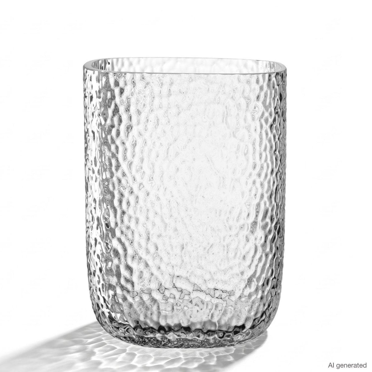 Windlicht MARTELLO mit strukturierter Oberfläche, klares Glas, zylindrische Form