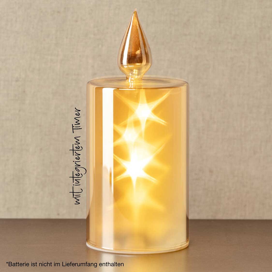 LED Kerze CAPANNA 21 cm gold