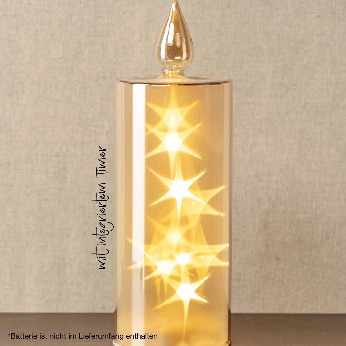 LED Kerze CAPANNA 27 cm gold