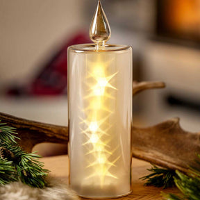 LED Kerze CAPANNA 27 cm gold
