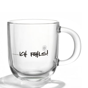 Tasse EMOZIONE 400 ml mit Gravur „…ich fühls!" auf klarem Glas