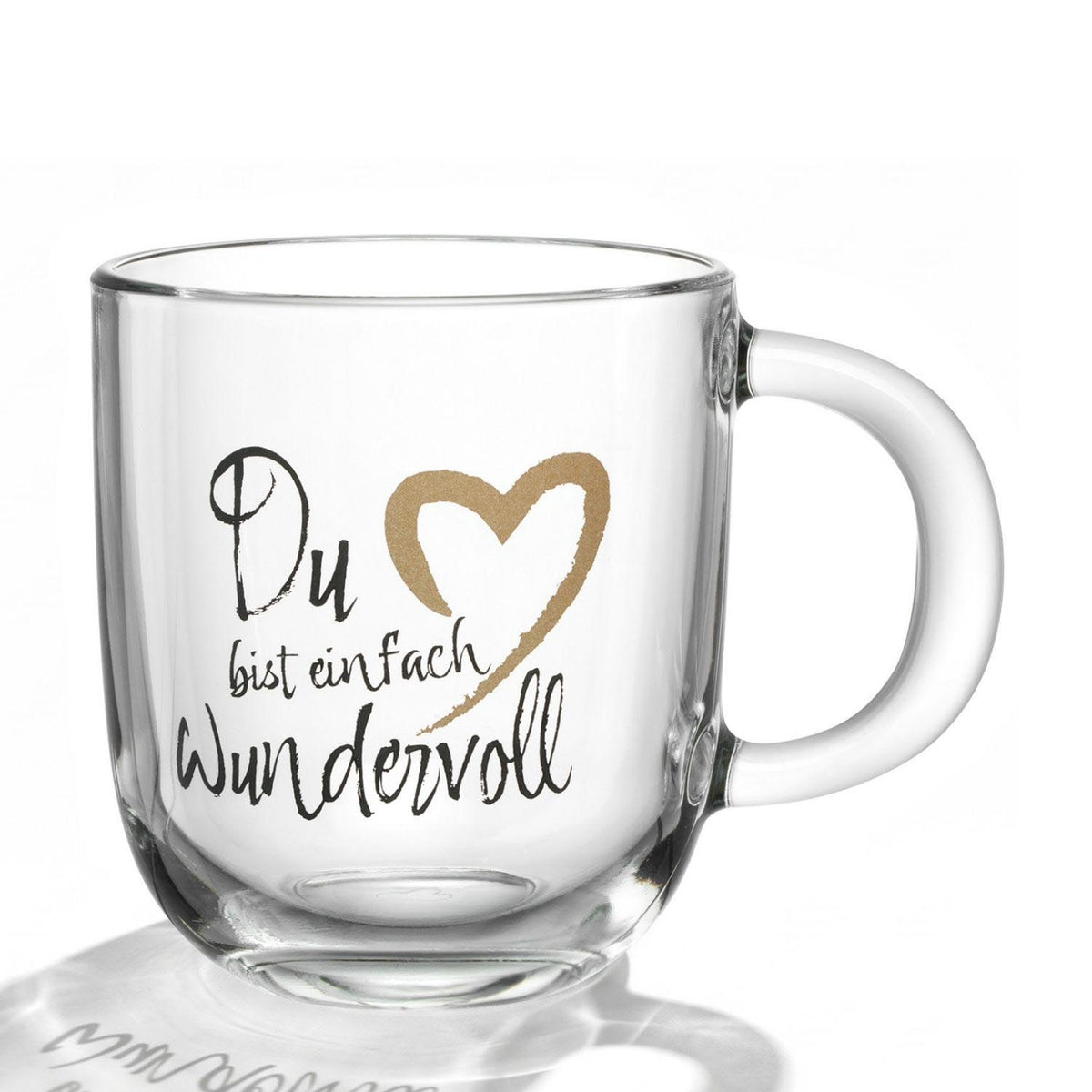 Tasse EMOZIONE 400 ml mit Gravur "Du bist einfach wundervoll" und Herz