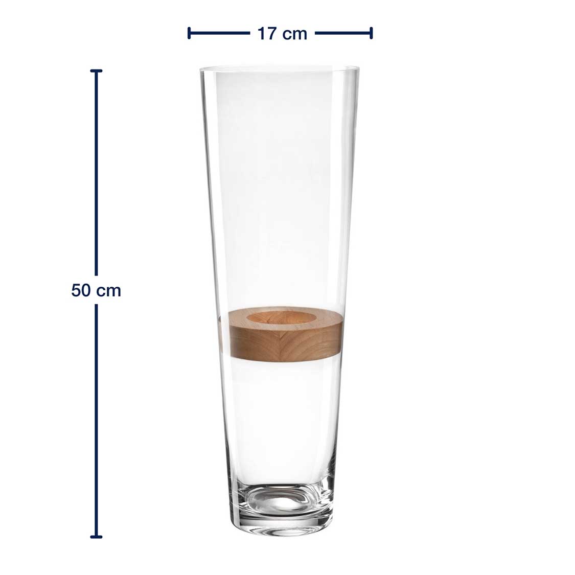 Vase 50 cm mit Holzeinsatz MAGICO