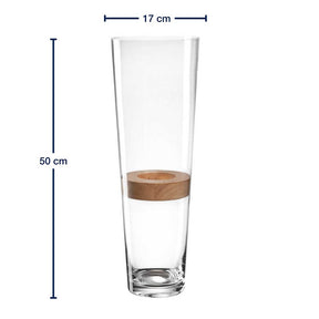 Vase 50 cm mit Holzeinsatz MAGICO
