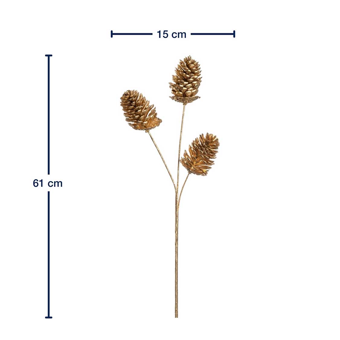 Zapfenzweig 61 cm gold CAPANNA