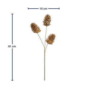 Zapfenzweig 61 cm gold CAPANNA