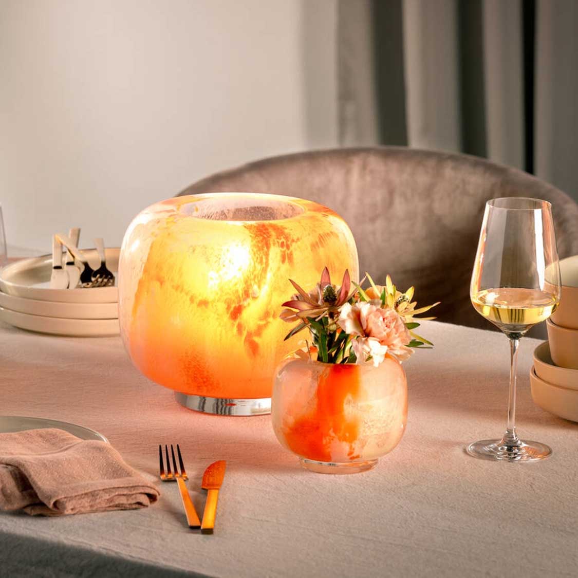 Vase CIPRIA DUE 20 cm orange/blau