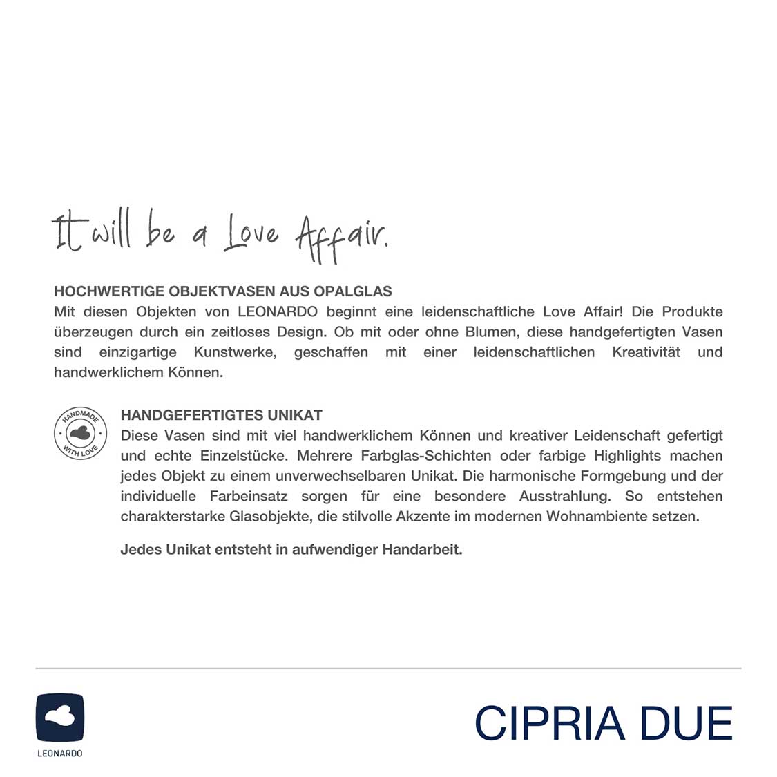 Vase CIPRIA DUE 20 cm orange/blau