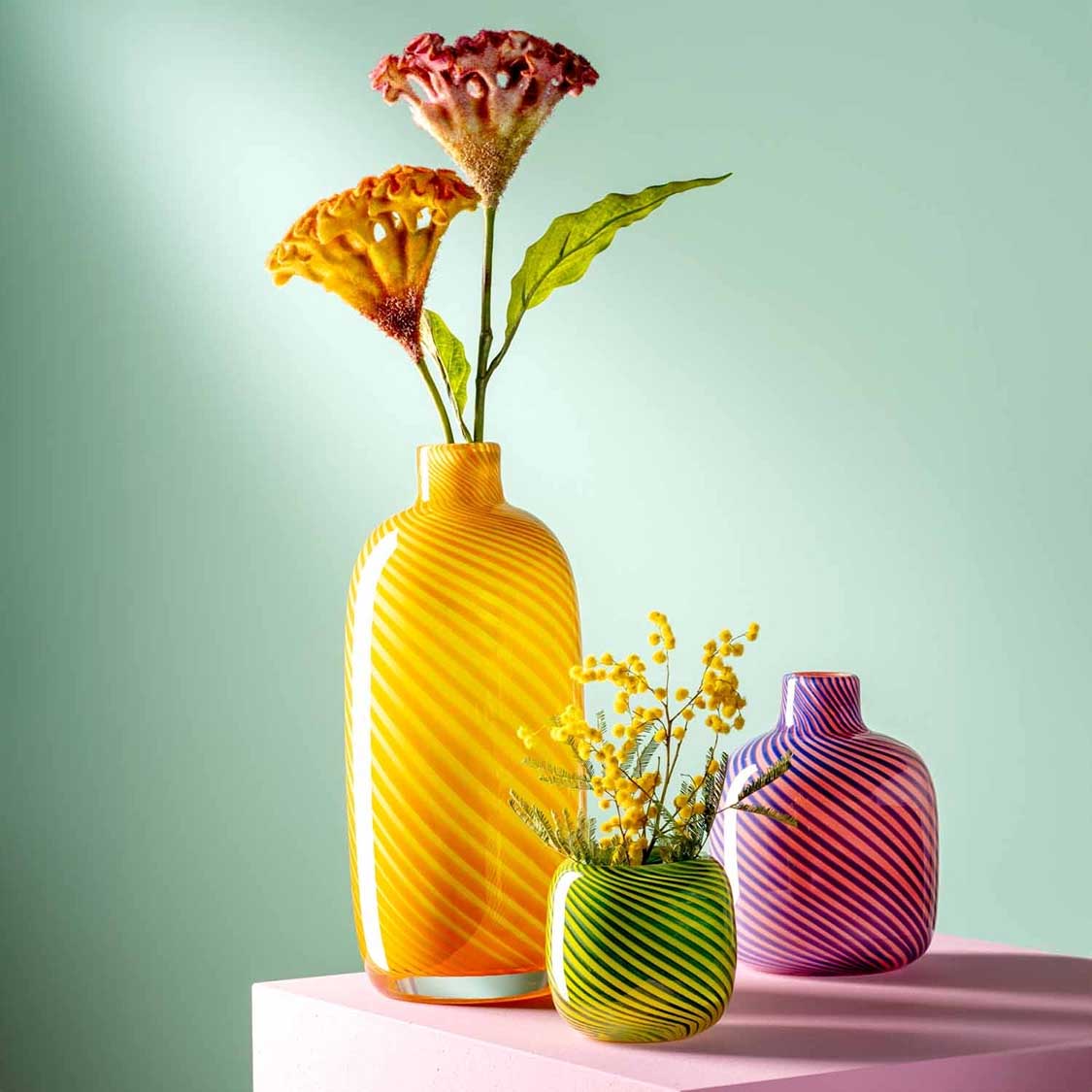 Vase FILO COLORI 32 cm gelb