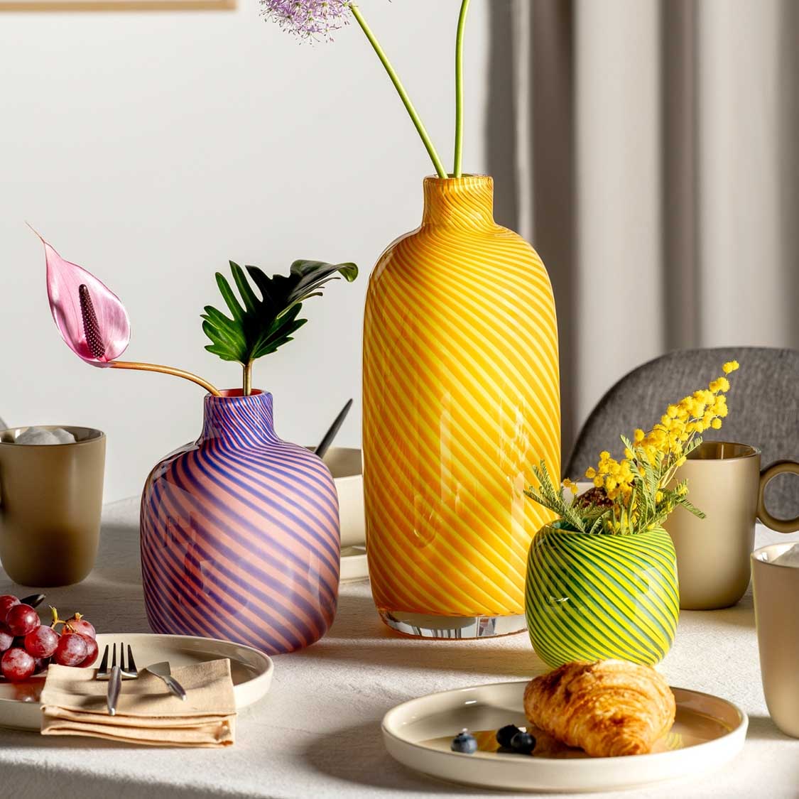 Vase FILO COLORI 32 cm gelb