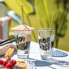 Silikon Schirmchen SOLE 10 cm apricot und blau 2er-Set