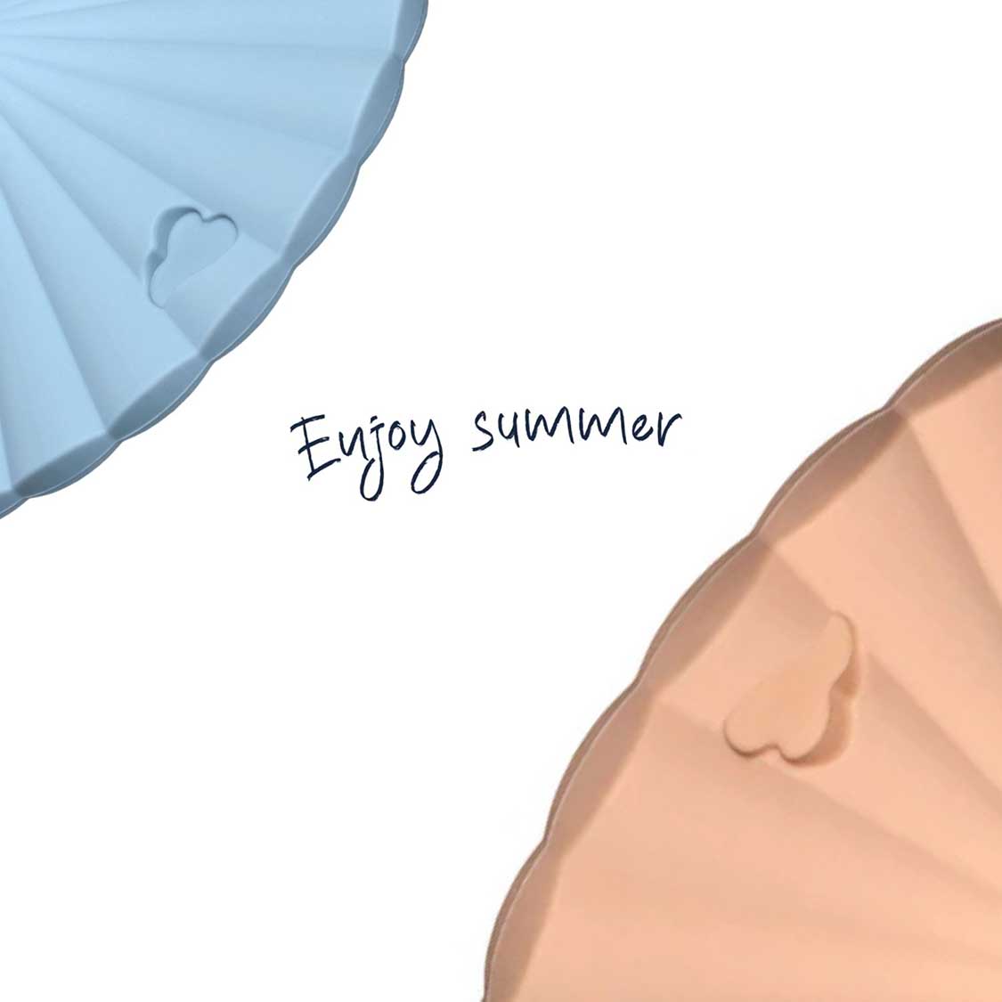 Silikon Schirmchen SOLE 10 cm apricot und blau 2er-Set