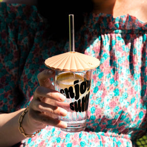 Silikon Schirmchen SOLE 10 cm apricot und blau 2er-Set