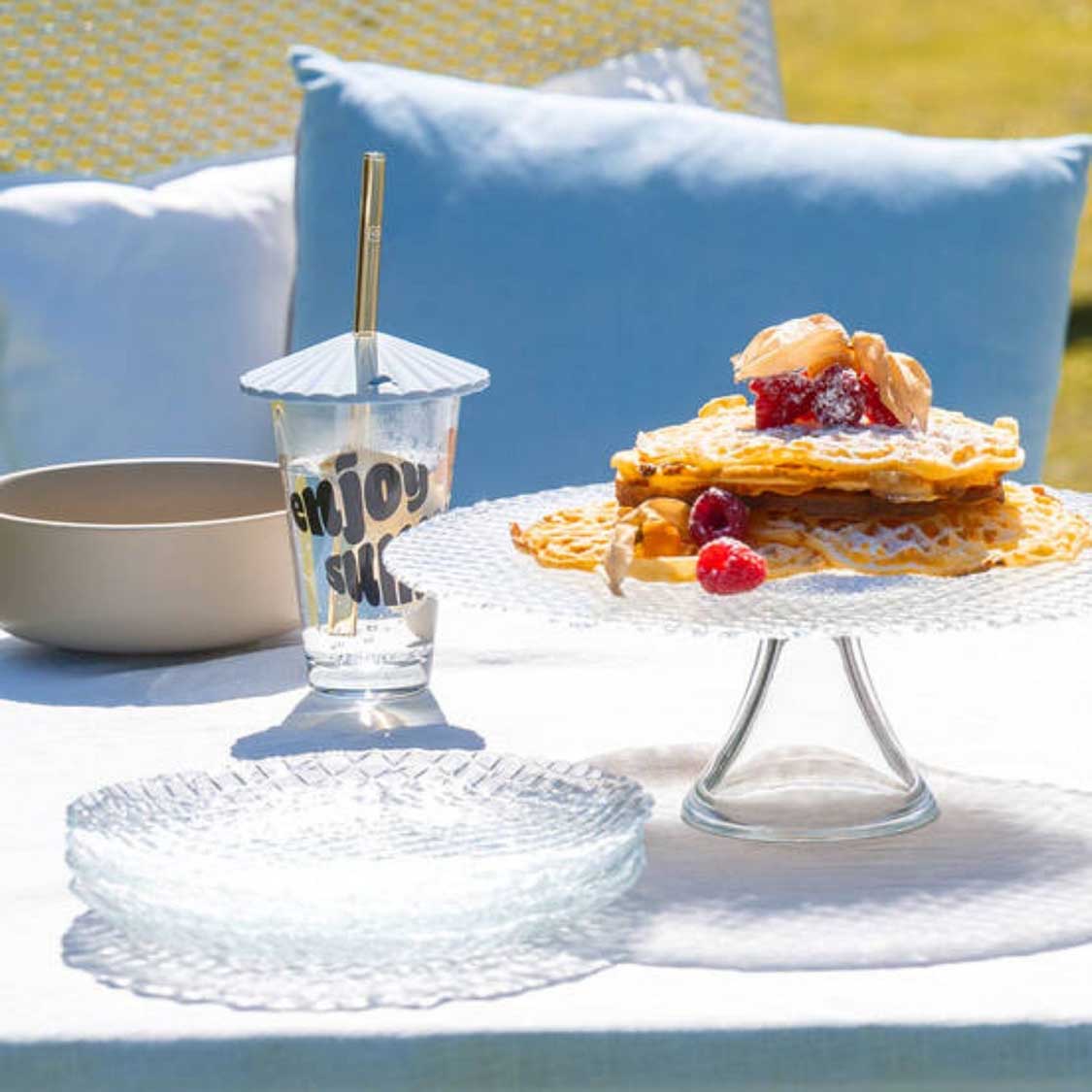 Silikon Schirmchen SOLE 10 cm apricot und blau 2er-Set