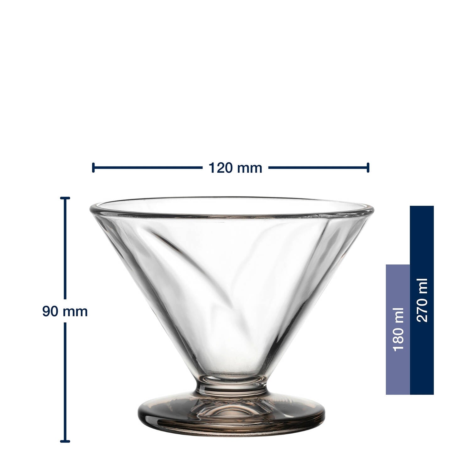 Eisschale aus Glas CONO 270 ml 3er-Set